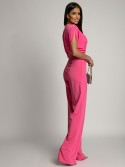 Elegant wide-leg jumpsuit, dark pink AZR2380781